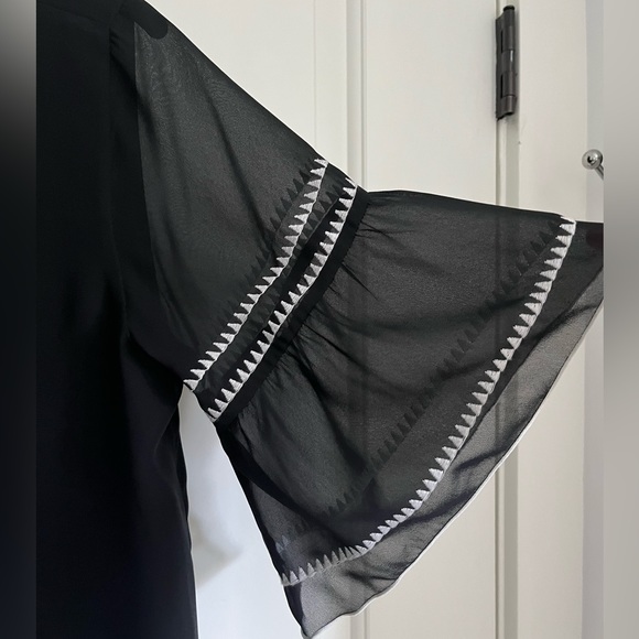 Bell Sleeve Embroidered Chiffon Top - Picture 3 of 5